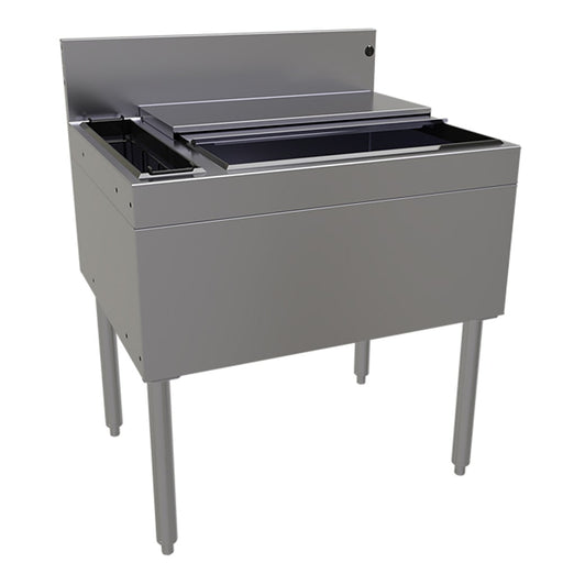 Glastender CBB-30L4-CP10 30" Main Line Cocktail Station w/ 85 lb Ice Bin, Stainless Steel-cityfoodequipment.com