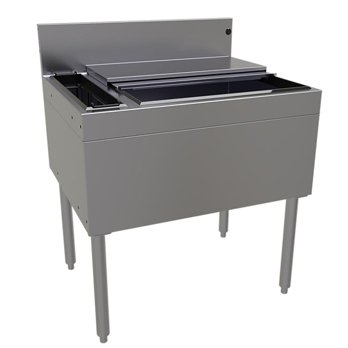 Glastender CBB-30L4-CP10 30" Main Line Cocktail Station w/ 85 lb Ice Bin, Stainless Steel-cityfoodequipment.com