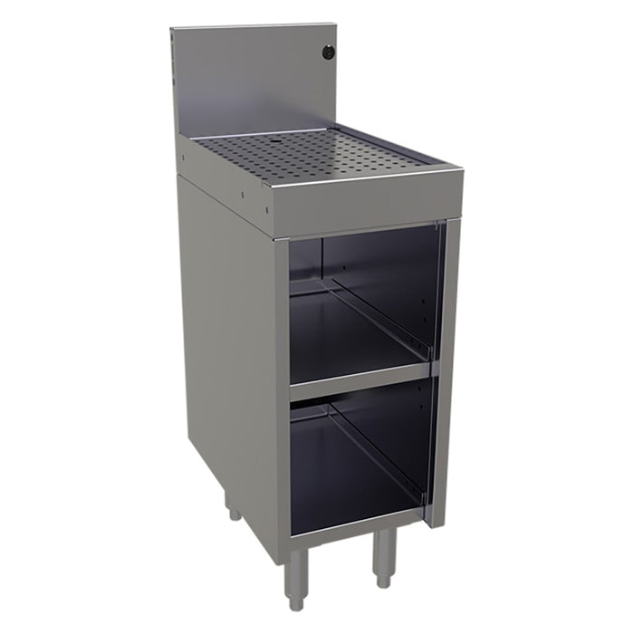 Glastender DBCA-12-LD Main Line Underbar Freestanding Drainboard Cabinet w/ 7" Backsplash - 12"W x 19"D x 37"H-cityfoodequipment.com
