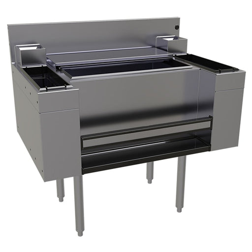 Glastender CBA-36-CP10-CS 36" Main Line Cocktail Station w/ 67 lb Ice Bin, Stainless Steel-cityfoodequipment.com