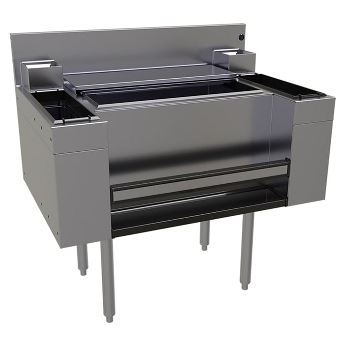 Glastender CBA-36-CP10-CS 36" Main Line Cocktail Station w/ 67 lb Ice Bin, Stainless Steel-cityfoodequipment.com