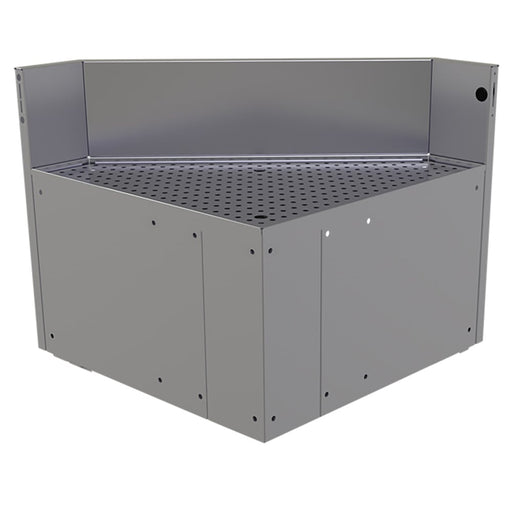 Glastender CIR-24/24-LN Main Line Underbar Corner Drainboard w/ 7" Backsplash - 24"W x 24"D-cityfoodequipment.com