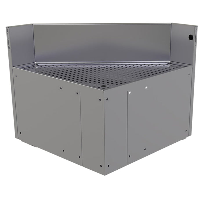 Glastender CIR-24/24-LN Main Line Underbar Corner Drainboard w/ 7" Backsplash - 24"W x 24"D-cityfoodequipment.com