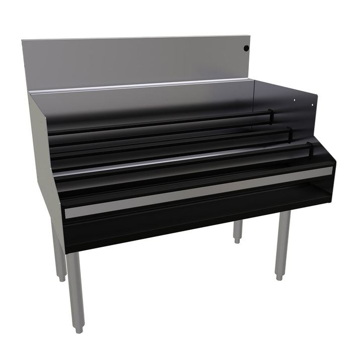 Glastender LDA-36S 4 Level Raised Liquor Display - Holds 36 Bottles, 7" Backsplash, 36" x 24"-cityfoodequipment.com