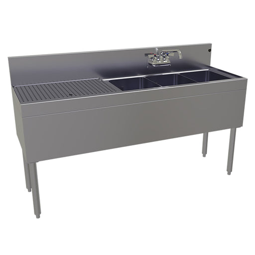 Glastender TSA-60R-S 60" 3 Compartment Sink w/ 11"L x 14"W Bowls, 10 1/4" Deep-cityfoodequipment.com