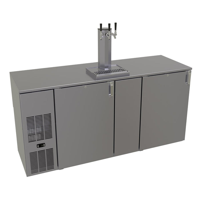 Glastender KC72 72" Kegerator Beer/Wine Dispenser w/ (3) 1/2 Keg Capacity - Stainless, 120v-cityfoodequipment.com