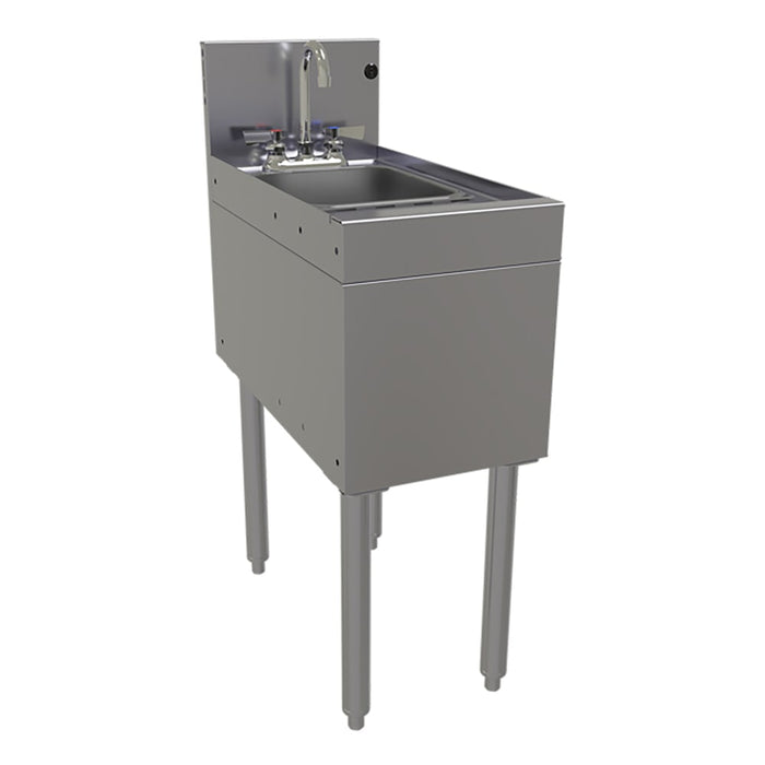 Glastender SWB-12 Underbar Dump Sink w/ 9 1/4"L x 11 1/2"W x 6"D Bowl - Faucet-cityfoodequipment.com