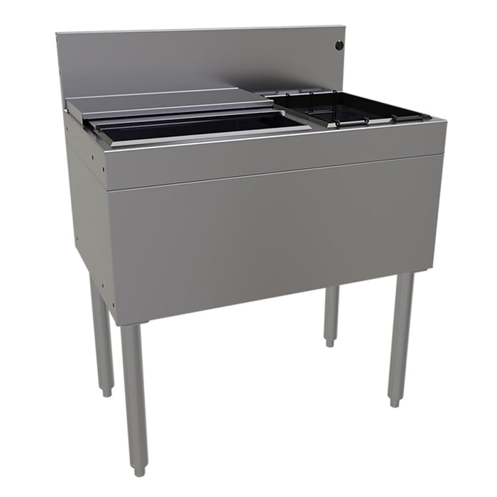 Glastender CBA-30R 30" Main Line Cocktail Station w/ 50 lb Ice Bin, Stainless Steel-cityfoodequipment.com