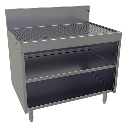Glastender DBCB-36-LD Main Line Underbar Freestanding Drainboard Cabinet w/ 7" Backsplash - 36"W x 24"D x 37"H-cityfoodequipment.com