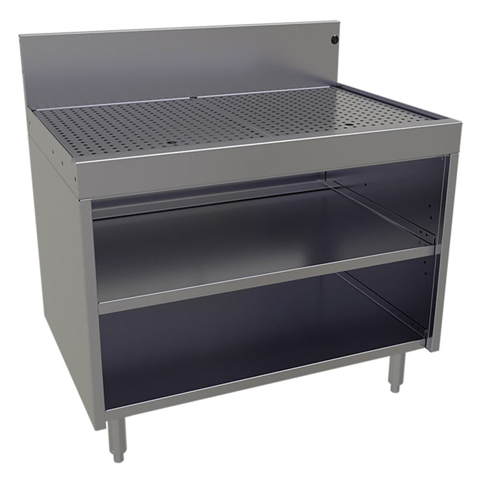 Glastender DBCB-36-LD Main Line Underbar Freestanding Drainboard Cabinet w/ 7" Backsplash - 36"W x 24"D x 37"H-cityfoodequipment.com