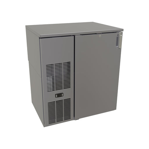 Glastender C1FB32 32" Bar Refrigerator - 1 Swinging Solid Door, Black, 120v-cityfoodequipment.com