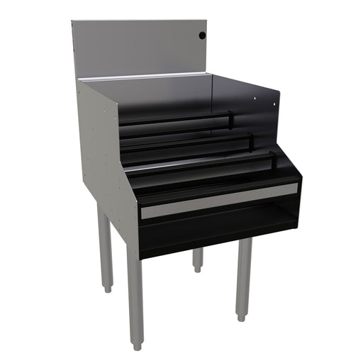Glastender LDA-18S 4 Level Raised Liquor Display - Holds 16 Bottles, 7" Backsplash, 18" x 24"-cityfoodequipment.com