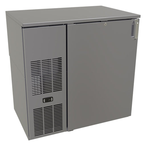 Glastender C1FB36 36" Bar Refrigerator - 1 Swinging Solid Door, Black, 120v-cityfoodequipment.com