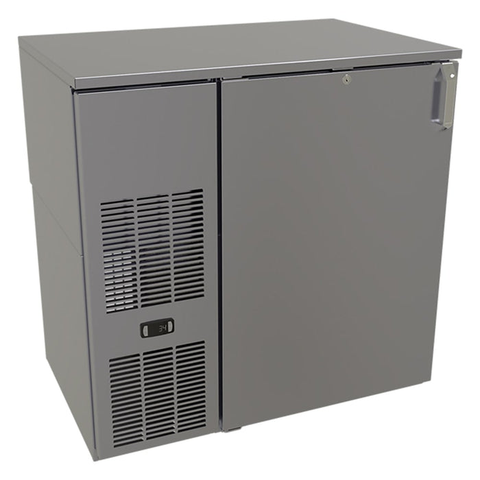 Glastender C1FB36 36" Bar Refrigerator - 1 Swinging Solid Door, Black, 120v-cityfoodequipment.com