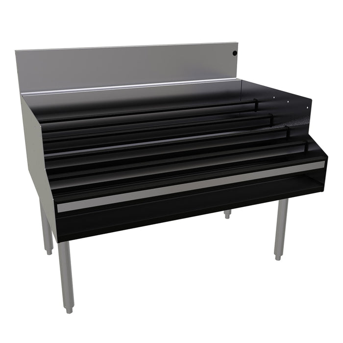 Glastender LDB-42S 5 Level Raised Liquor Display - Holds 50 Bottles, 7" Backsplash, 42" x 29"-cityfoodequipment.com