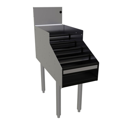 Glastender LDA-12D 5 Level Raised Liquor Display - Holds 15 Bottles, 7" Backsplash, 12" x 29"-cityfoodequipment.com