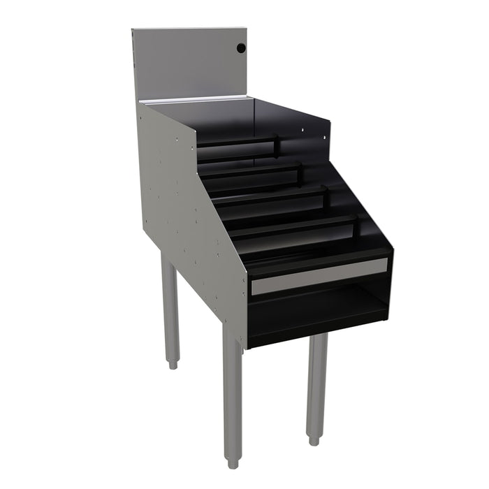 Glastender LDA-12D 5 Level Raised Liquor Display - Holds 15 Bottles, 7" Backsplash, 12" x 29"-cityfoodequipment.com