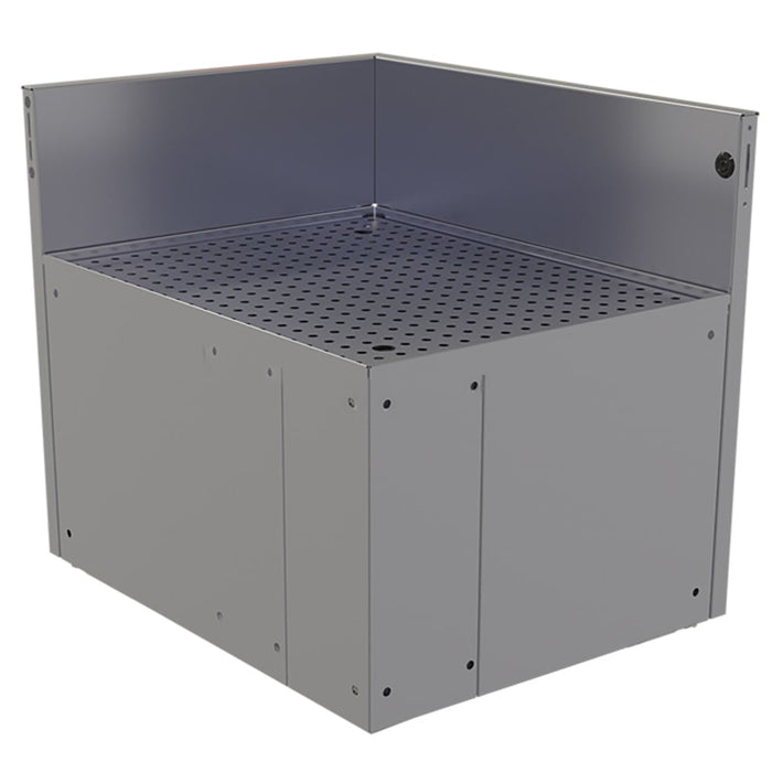 Glastender CIR-19/24L Main Line Underbar Corner Drainboard w/ 7" Backsplash - 24"W x 19"D-cityfoodequipment.com