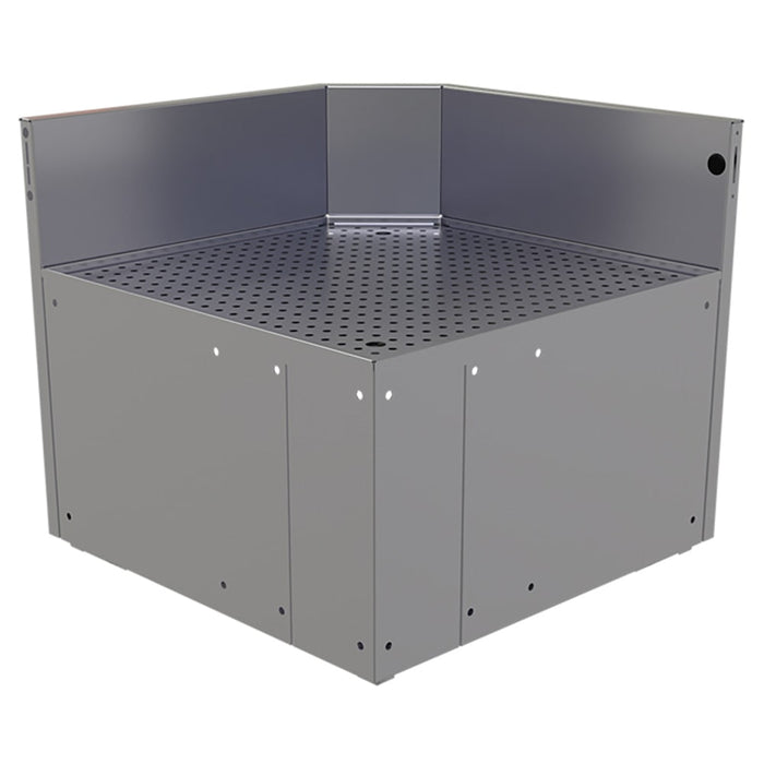 Glastender CIR-24/24-N Main Line Underbar Corner Drainboard w/ 7" Backsplash - 24"W x 24"D-cityfoodequipment.com