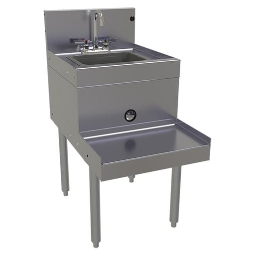Glastender BSB-18 18" Main Line Underbar Blender Recess Station w/ Dump Sink & Faucet - 7" Backsplash-cityfoodequipment.com