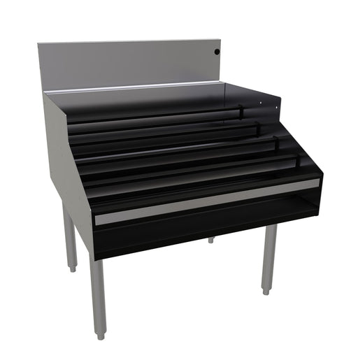 Glastender LDA-30D 5 Level Raised Liquor Display - Holds 35 Bottles, 7" Backsplash, 30" x 29"-cityfoodequipment.com