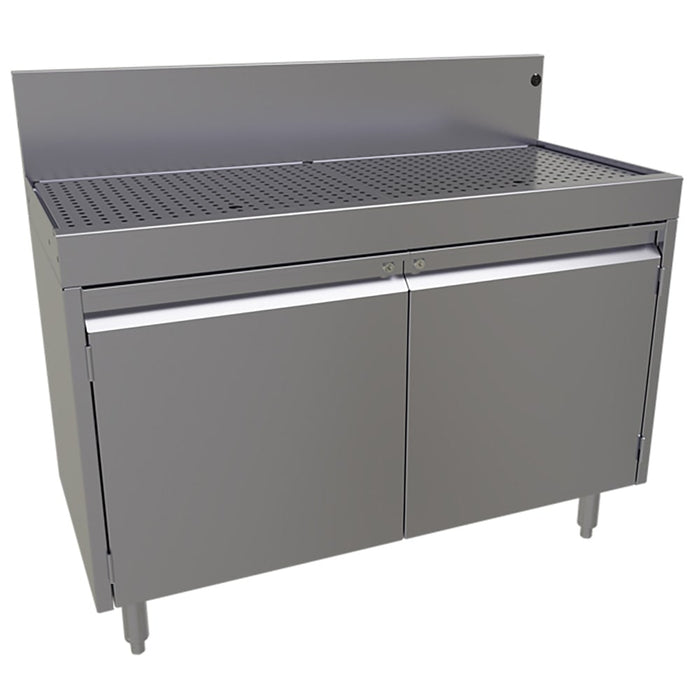 Glastender DBCB-42 Main Line Underbar Freestanding Drainboard Cabinet w/ 7" Backsplash - 42"W x 24"D x 37"H-cityfoodequipment.com