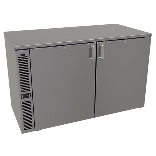 Glastender C1SL48 48" Bar Refrigerator - 2 Swinging Solid Doors, Black, 120v-cityfoodequipment.com