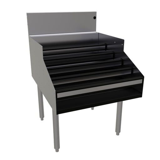 Glastender LDA-24D 5 Level Raised Liquor Display - Holds 30 Bottles, 7" Backsplash, 24" x 29"-cityfoodequipment.com