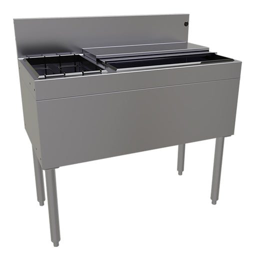 Glastender CBA-36L-CP10 36" Main Line Cocktail Station w/ 67 lb Ice Bin, Stainless Steel-cityfoodequipment.com