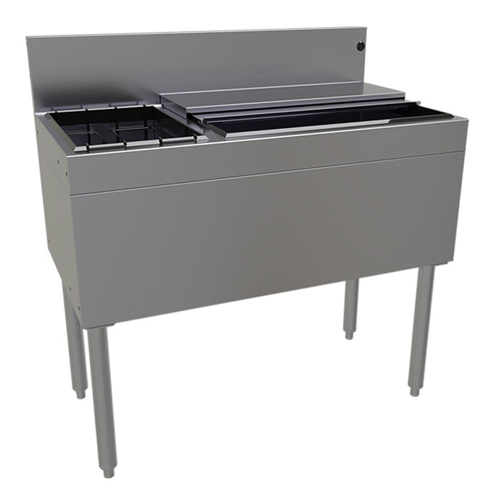 Glastender CBA-36L-CP10 36" Main Line Cocktail Station w/ 67 lb Ice Bin, Stainless Steel-cityfoodequipment.com