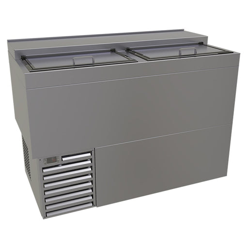 Glastender ST48-S 48" Forced Air Bottle Cooler - Holds (330) 12 oz Bottles, Lid Locks, Stainless, 120v-cityfoodequipment.com