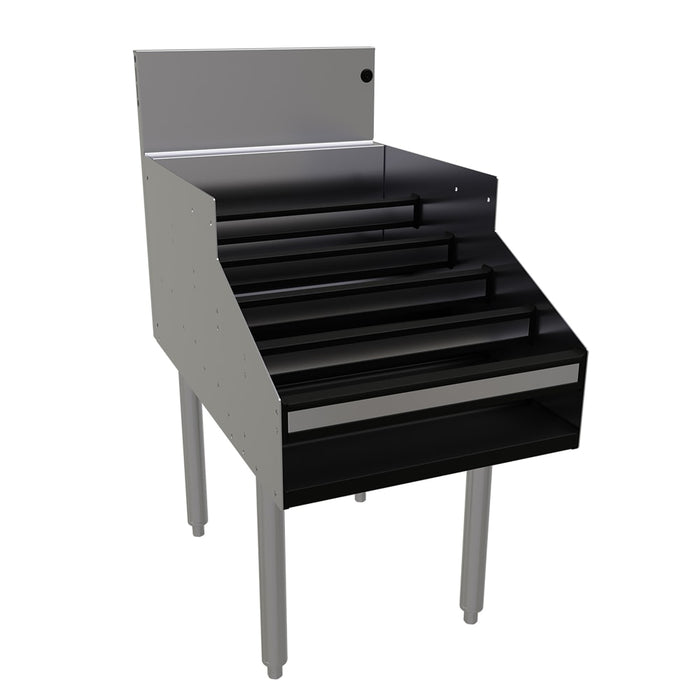 Glastender LDA-18D 5 Level Raised Liquor Display - Holds 20 Bottles, 7" Backsplash, 18" x 29"-cityfoodequipment.com