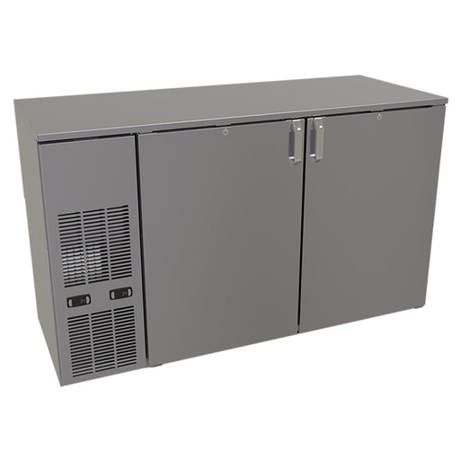 Glastender C2FB60 60" Bar Refrigerator - 2 Swinging Solid Doors, Black, 120v-cityfoodequipment.com