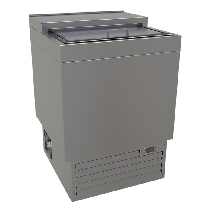 Glastender ST24-S 24" Forced Air Bottle Cooler - Holds (144) 12 oz Bottles, Lid Locks, Stainless, 120v-cityfoodequipment.com