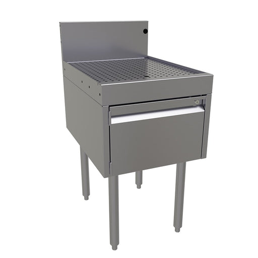 Glastender DBHB-18 Main Line Underbar Freestanding Drainboard Cabinet w/ 7" Backsplash - 18"W x 24"D x 37"H-cityfoodequipment.com