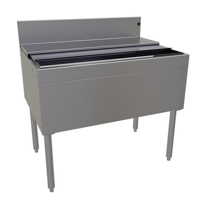 Glastender IBB-36-CP10 36" Main Line Ice Bin w/ 127 lb Ice Bin & 10 Circuit Cold Plate, Stainless Steel-cityfoodequipment.com