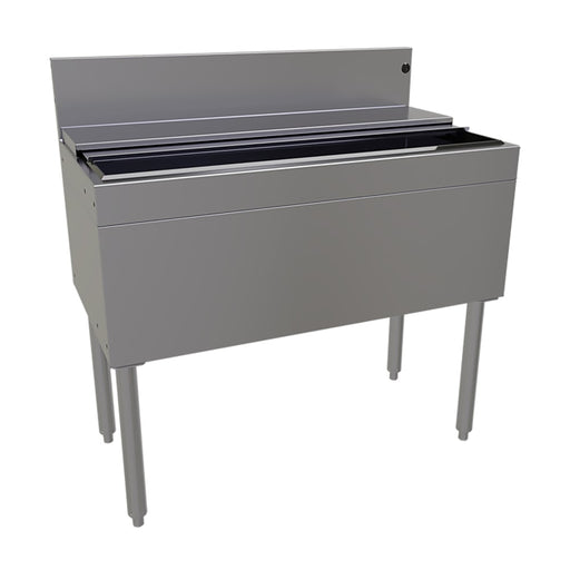 Glastender IBA-36-CP10 36" Main Line Ice Bin w/ 100 lb Ice Bin & 10 Circuit Cold Plate, Stainless Steel-cityfoodequipment.com