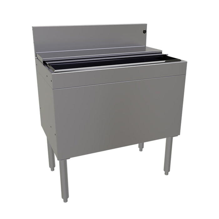 Glastender IBA-30-CP10-ED 30" Main Line Ice Bin w/ 116 lb Ice Bin & 10 Circuit Cold Plate, Stainless Steel-cityfoodequipment.com