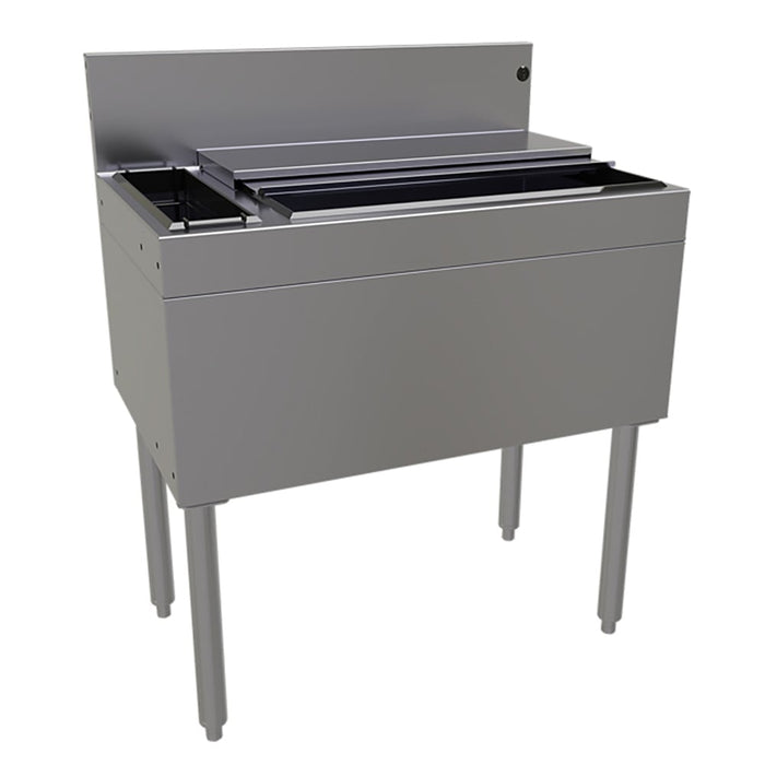 Glastender CBA-30L3-CP10 30" Main Line Cocktail Station w/ 67 lb Ice Bin, Stainless Steel-cityfoodequipment.com