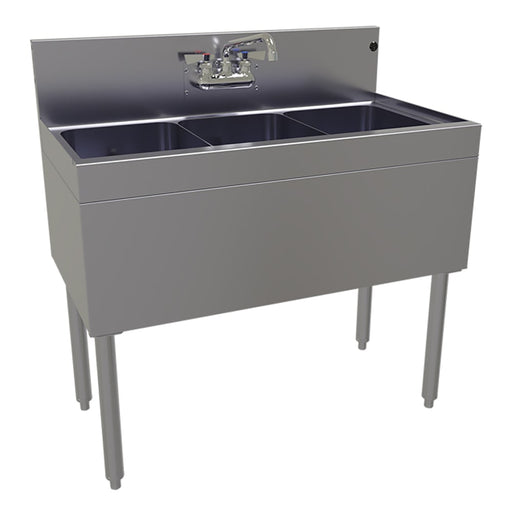 Glastender TSA-36-S 36" 3 Compartment Sink w/ 11"L x 14"W Bowls, 10 1/4" Deep-cityfoodequipment.com