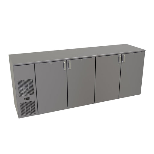 Glastender C1FB92 92" Bar Refrigerator - 4 Swinging Solid Doors, Black, 120v-cityfoodequipment.com