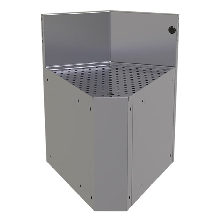 Glastender CIWA-45 Main Line Underbar Corner Drainboard w/ 7" Backsplash - 19"W x 19"D-cityfoodequipment.com
