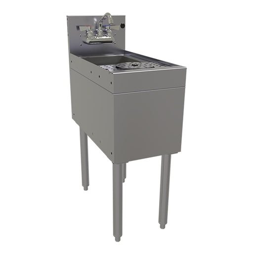 Glastender MRS-12 Underbar Mixology Sink w/ 9 1/4"L x 11 1/2"W x 6"D Bowl - Faucet & Glass Rinser-cityfoodequipment.com