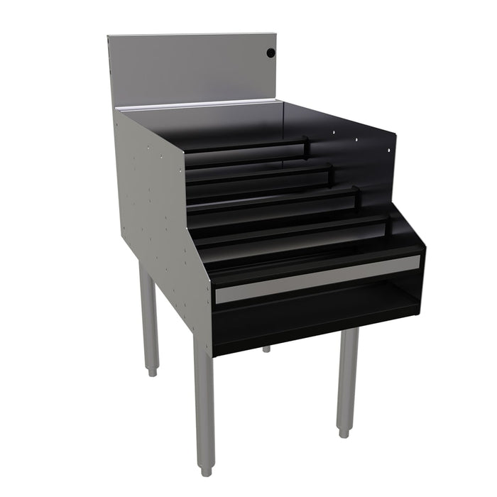 Glastender LDB-18S 5 Level Raised Liquor Display - Holds 20 Bottles, 7" Backsplash, 18" x 29"-cityfoodequipment.com