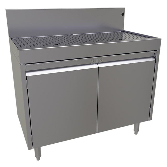 Glastender DBCA-36 Main Line Underbar Freestanding Drainboard Cabinet w/ 7" Backsplash - 36"W x 19"D x 37"H-cityfoodequipment.com