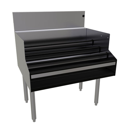 Glastender LDA-30S 4 Level Raised Liquor Display - Holds 28 Bottles, 7" Backsplash, 30" x 24"-cityfoodequipment.com