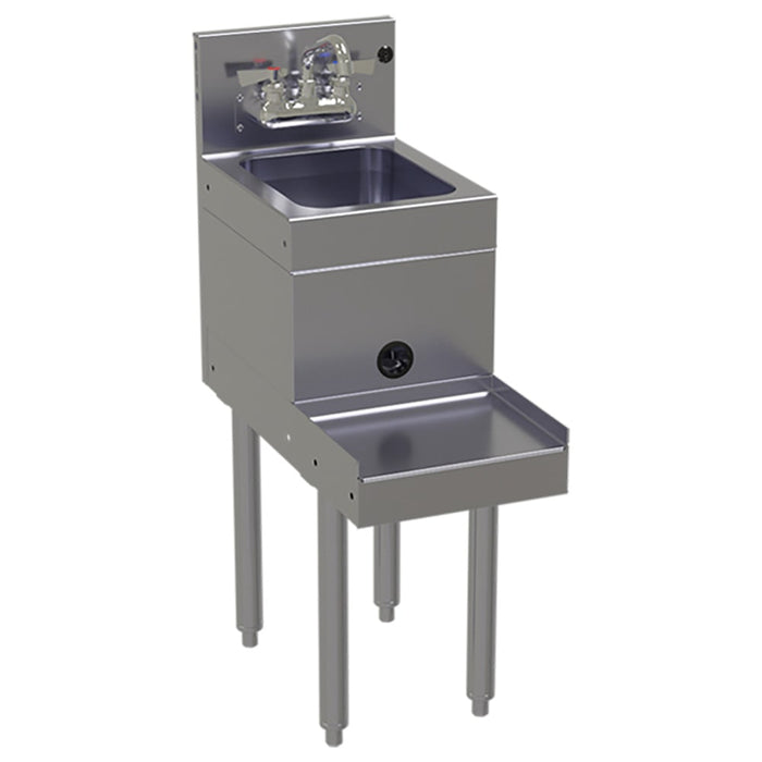 Glastender BSA-12 12" Main Line Underbar Blender Station w/ Dump Sink & Faucet - 7" Backsplash-cityfoodequipment.com