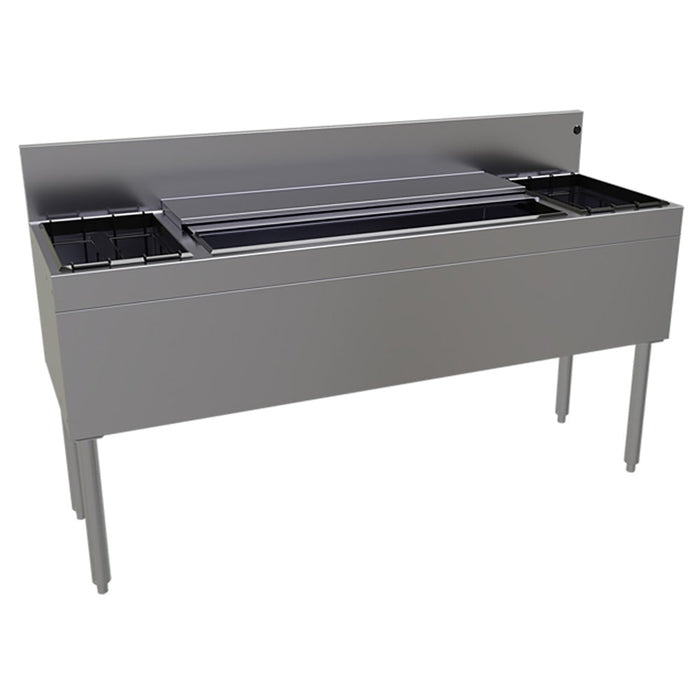 Glastender CBA-60-CP10 60" Main Line Cocktail Station w/ 100 lb Ice Bin, Stainless Steel-cityfoodequipment.com