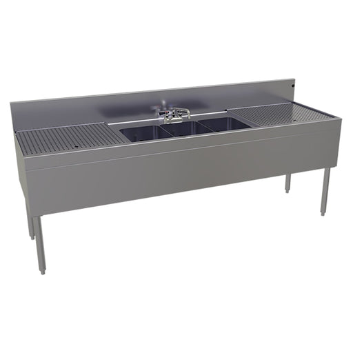 Glastender TSB-84-S 84" 3 Compartment Sink w/ 11"L x 14"W Bowls, 10 1/4" Deep-cityfoodequipment.com