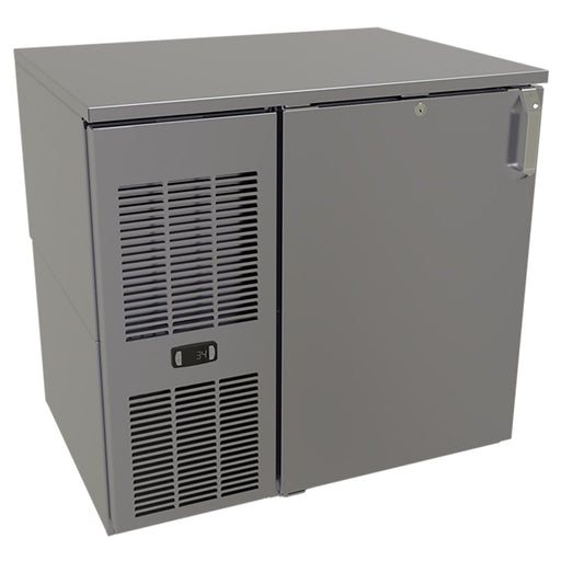 Glastender C1FL32 32" Bar Refrigerator - 1 Swinging Solid Door, Black, 120v-cityfoodequipment.com